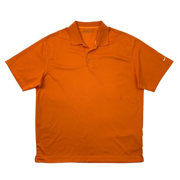 Nike Golf Polo Shirt Mens XL Extra Large Carrot Orange Dri Fit UV Tech - Picture 1 of 12